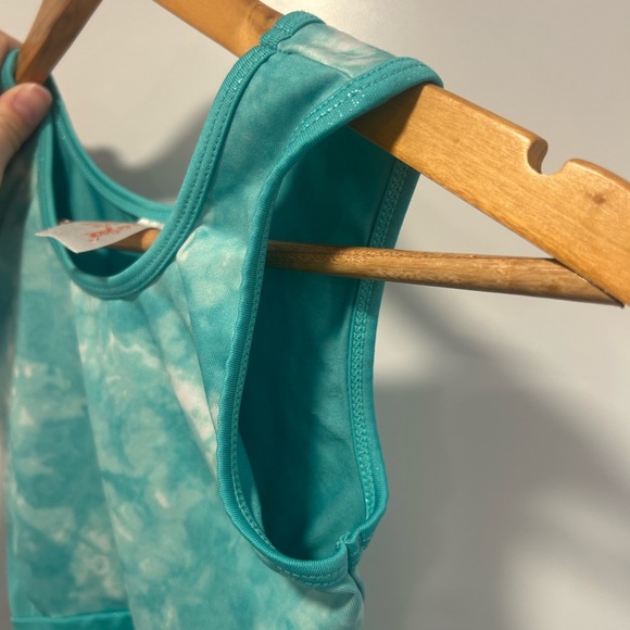 Cat & Jack Turquoise Sleeveless Gymnastic Romper - Picture 7 of 7